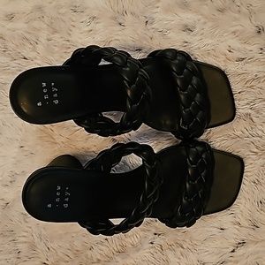 A new day black heeled sandals